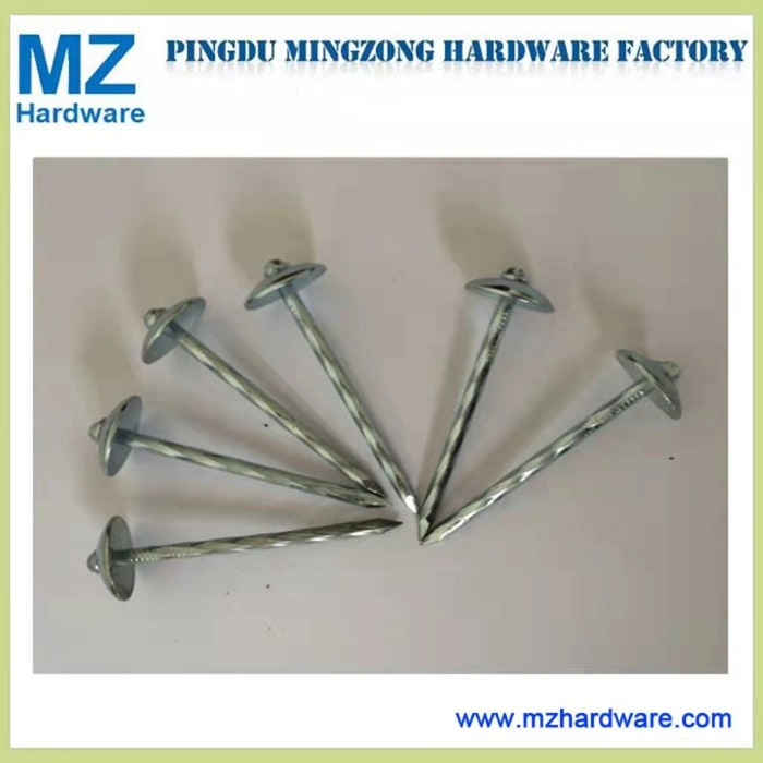 Hardware Nail Galvanized Nail Umbrella Head Twist Smooth Shank Roofing Nail