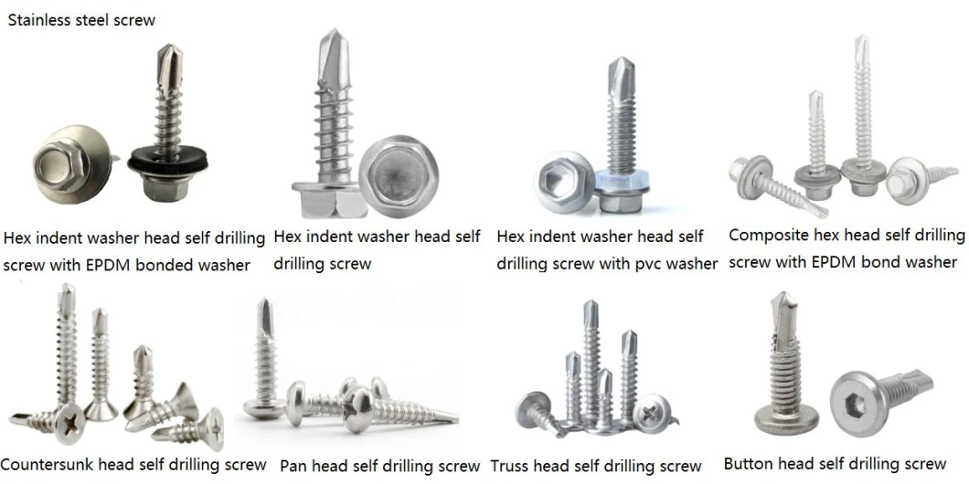 Double Thread with Hex Flange Head Self Drilling Screw Dacroment 1000hours Salt Spray Test