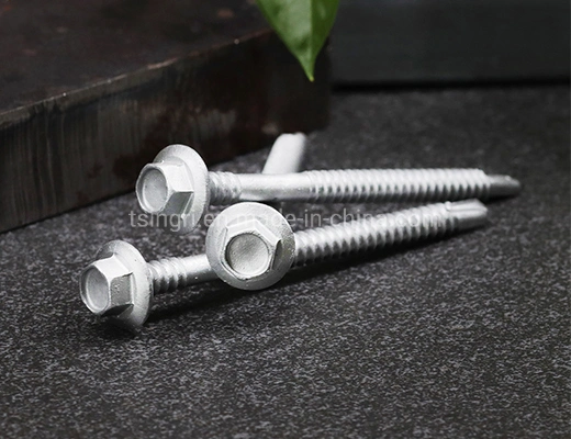 TGR/Tsingri SS316+SCM435 Bi Metal Ruspert Surface Hex Washer Double Thread Self Drilling Tapping Roofing Screws