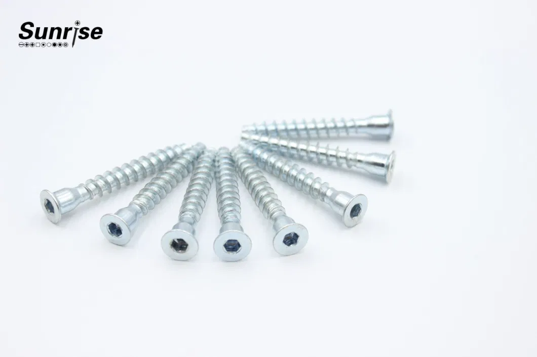 Factory Wholesale White/Yellow Zinc Plated C1008 Confirmat Furniture Screw