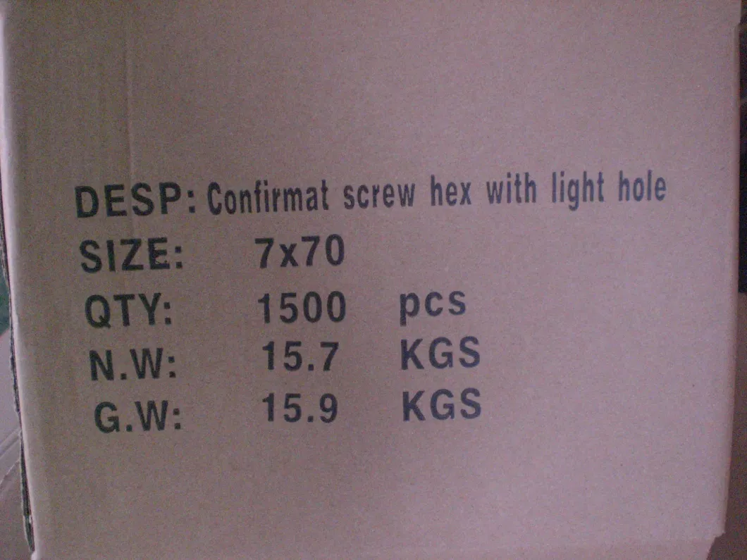 Hex Deep Hole Confirmat Screw Euro Screw Furniture Screw