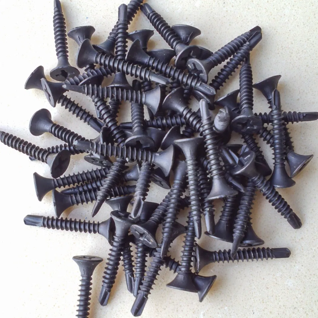 for Gypsum Board to 20-14 Steel Studs Bugle Head Cross Recess Fine Thread Black Phosphated Self Drilling Drywall Screws