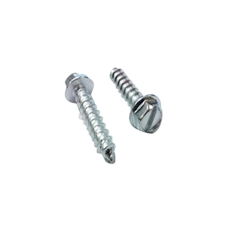 C1022A Carbon Steel Heat Treatment High Strength Zinc #14 6.3 Slotted Hex Head Self Drilling Screw with Collar and Washer