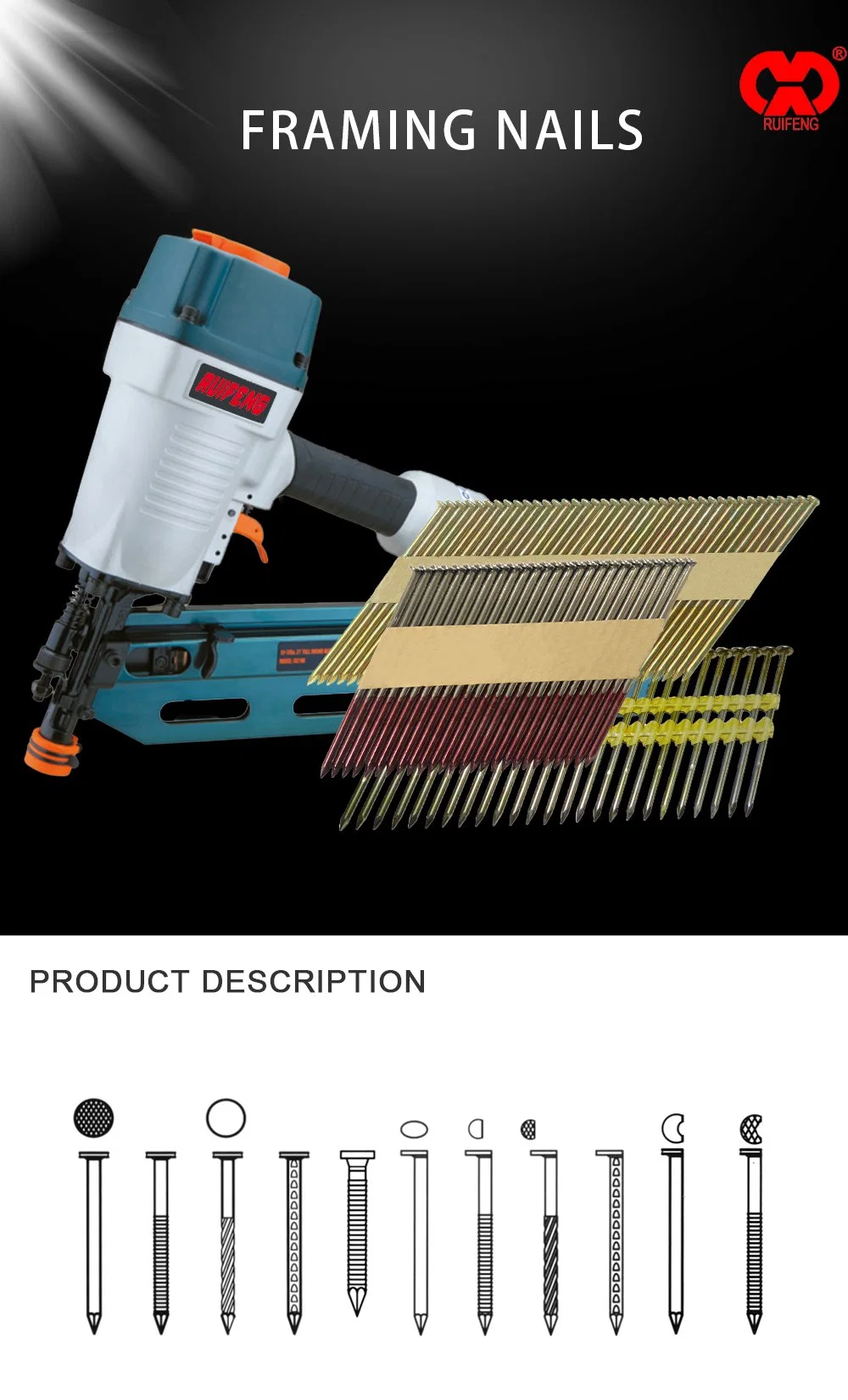 Nail Supplies: 28/33/34 Degree Clipped Head/ Offset Head / Flat Head Paper Tape Collated Strip Nails / Framing Nails with CE for Pneumatic Nailer