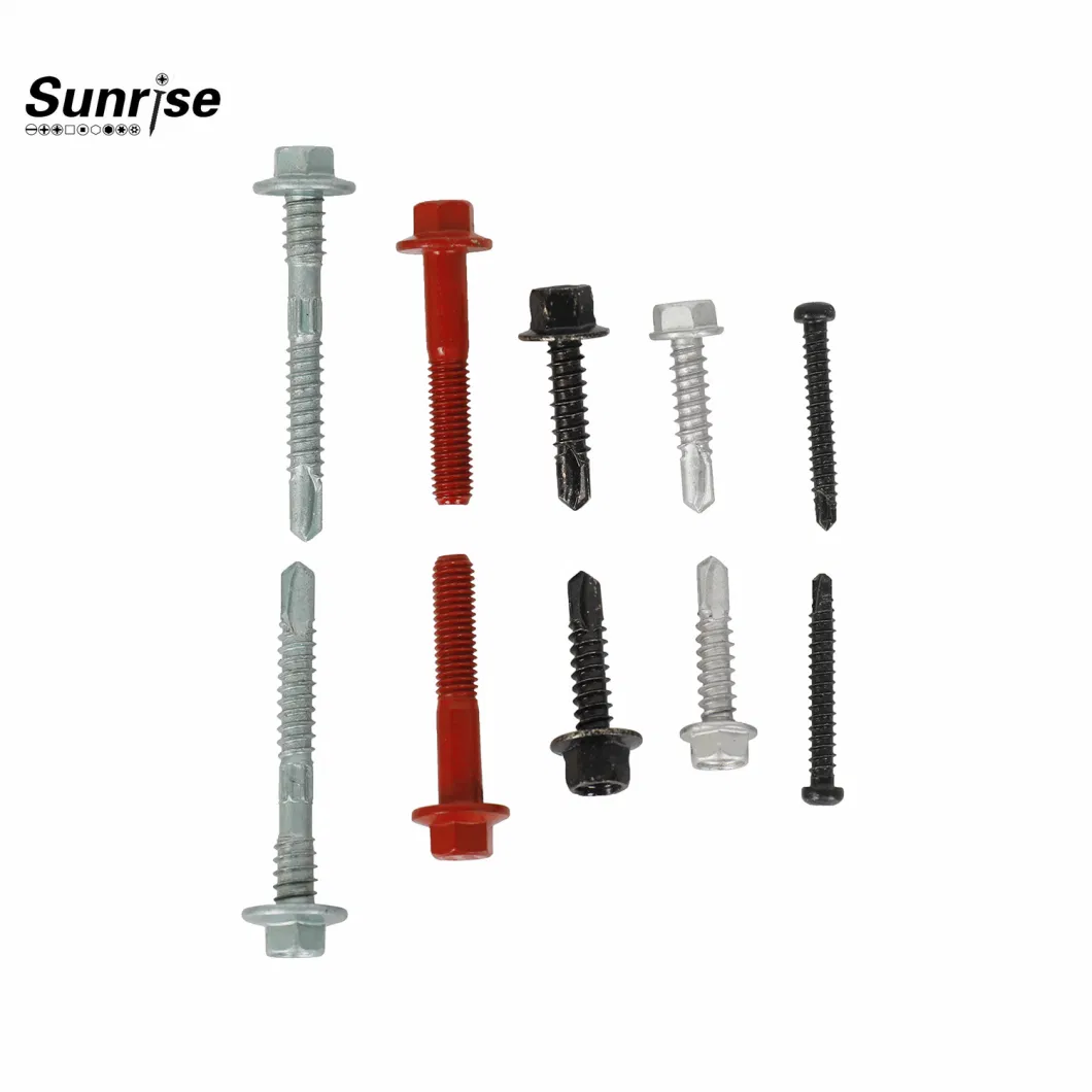 Customized Colorful Hex Washer Head Point Ruspert 1000 Small Self Drilling Roof Screw