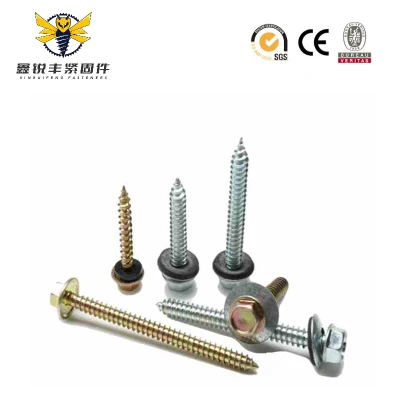 China de alta calidad Metal rosca autorroscante Fabricante Custom M1/M6 Fresado <a href='/tornillo/'>Tornillo</a> autorroscante de cabeza hexagonal con arandela