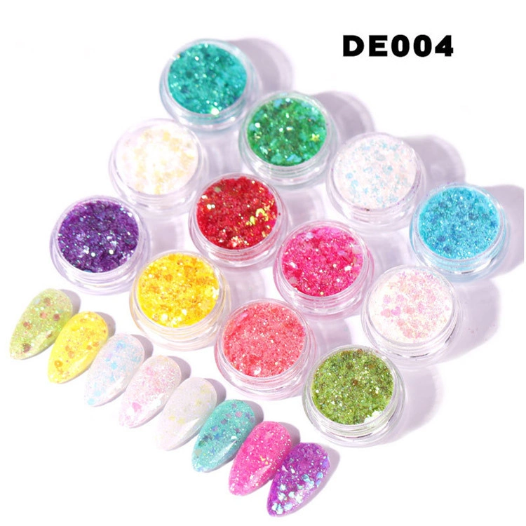 Nail Art Japanese Jewelry Glitter Sequins Laser Super Shiny Gradient to Do Nail Powder Loose Powder Net Red Explosion