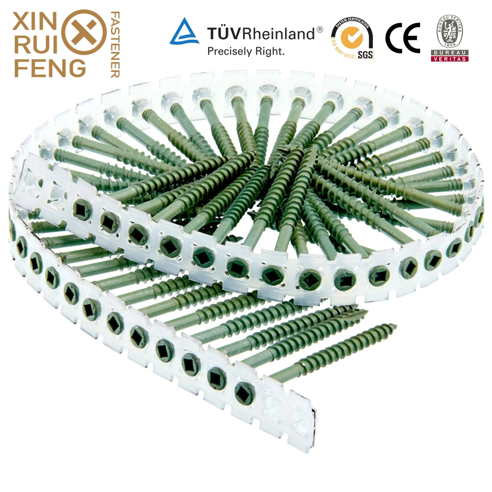 Xinruifeng Fasteners Zinc Ruspert pH. Torx Square Pozi Drive Bugle Csk Head Band Collated Hi Lo Thread Self Tapping Drilling Wood Chipboard Deck Drywall Screws