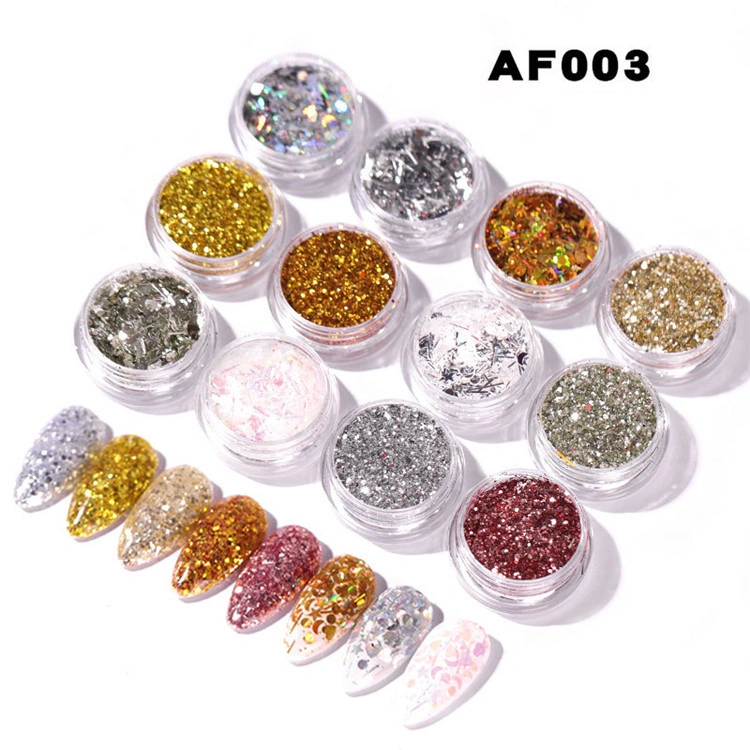 Nail Art Japanese Jewelry Glitter Sequins Laser Super Shiny Gradient to Do Nail Powder Loose Powder Net Red Explosion