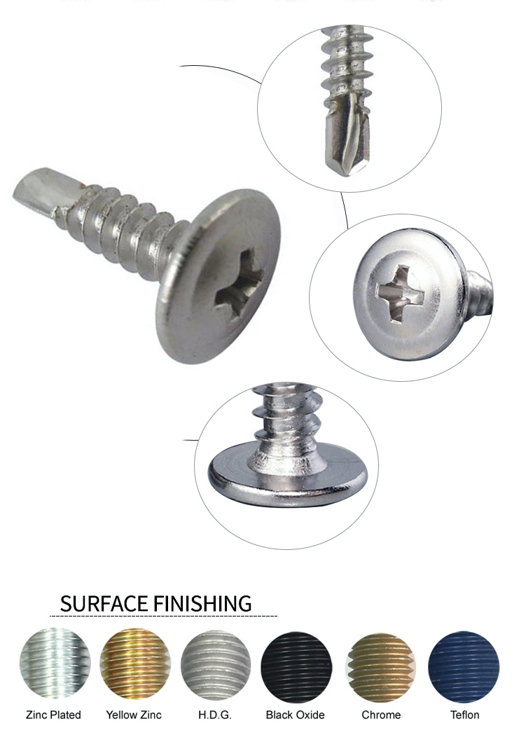 Chiinese Zinc Plated Wafer Head Truss Head Self Drilling Pan Head Self Tapping Screw