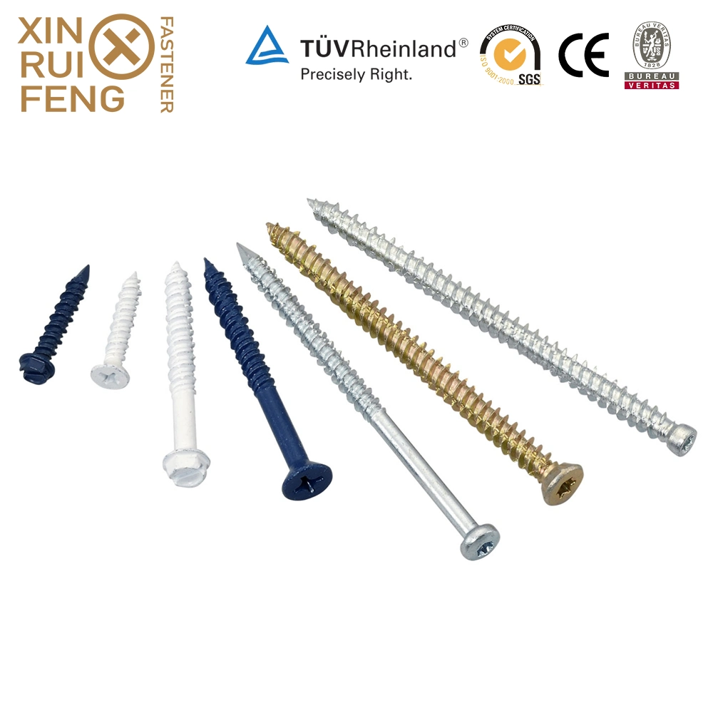 Xinruifeng Fastener Class 4 Blue Epoxy Coated 3/16&quot; 1/4&quot; Torx Flat Csk Head Hi Lo Concrete Screws SDS Sts