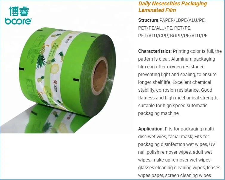 Four Side Sealing Disinfection Wipes Wrapping Paper