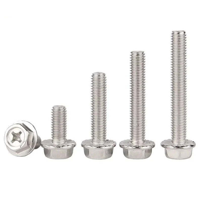 Slotted Cross Recessed Serrated Hex Flange Head Screw