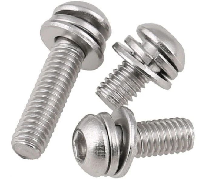 M6 X 10mm Metric Hex Socket Cheese Cylinder Head Machine Screws Sems with Lock Washer Zinc for Electric Car Accessories