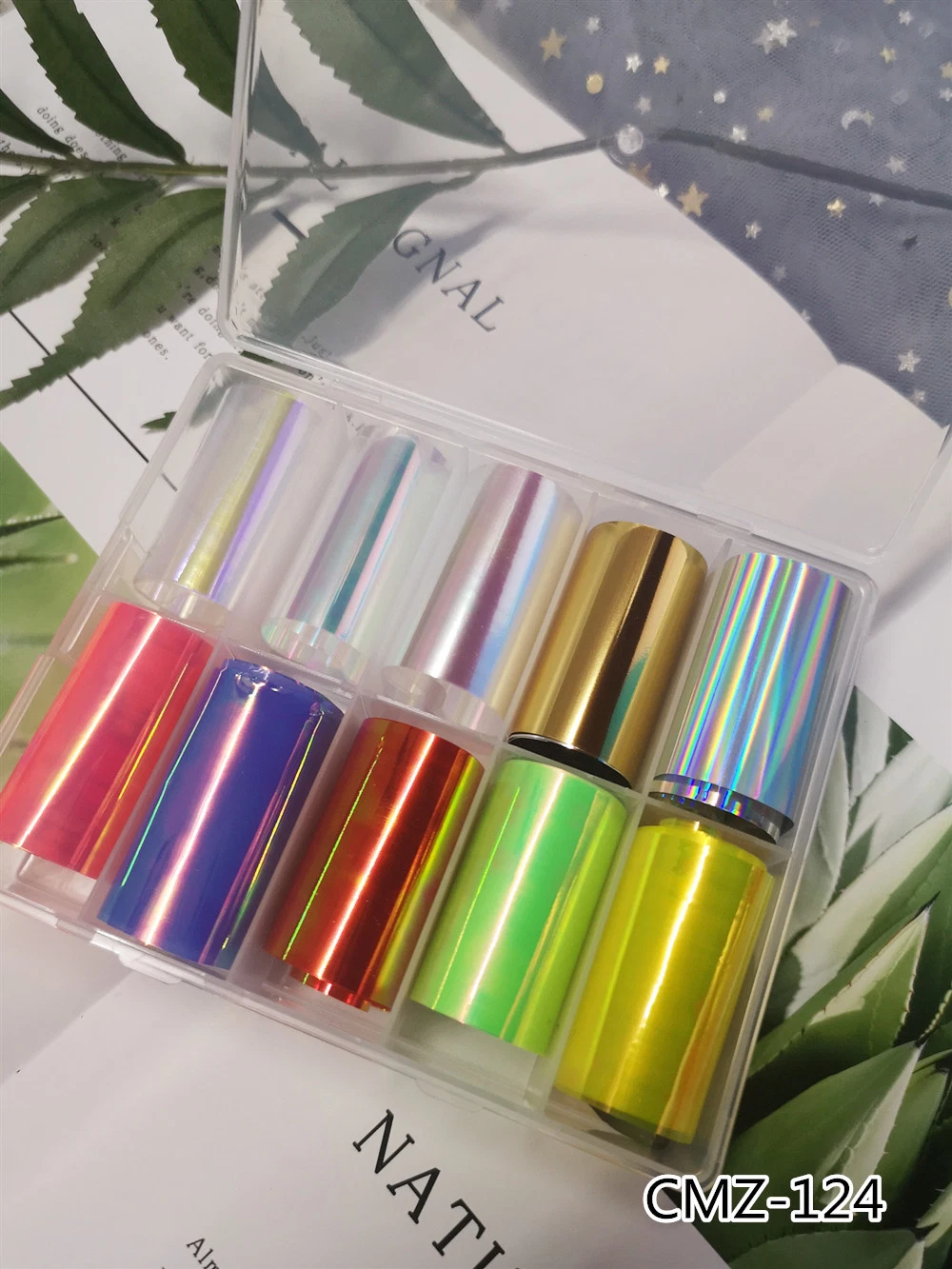 Shiny Nail Stickers 4X100cm Transfer Foil for DIY