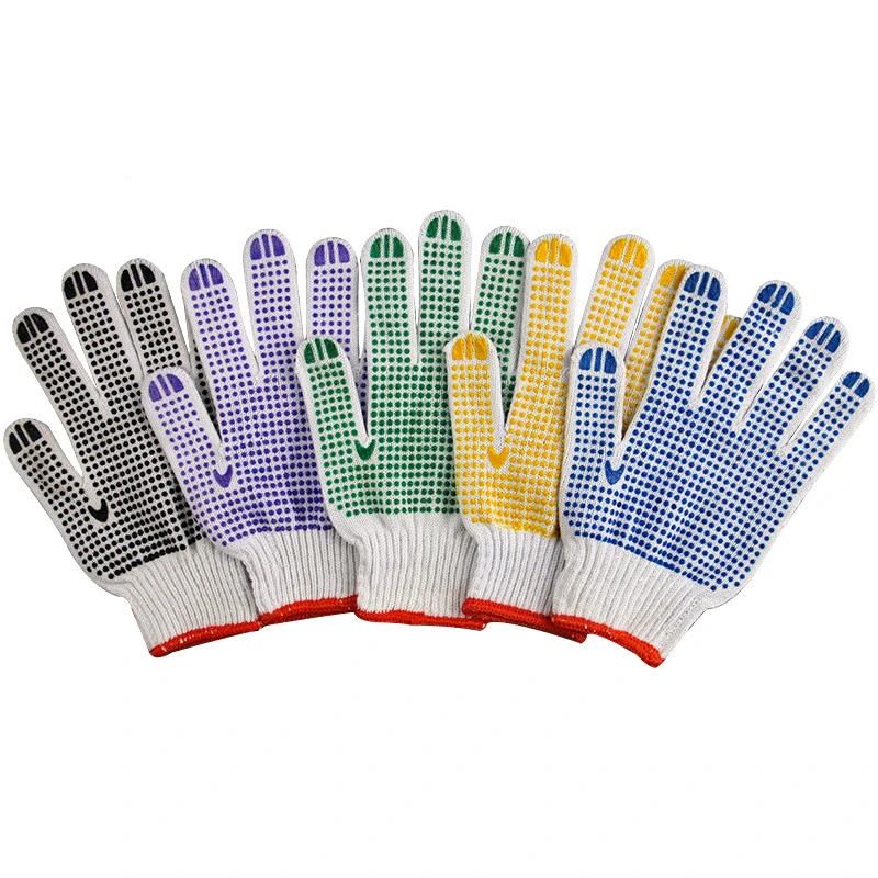 Double Side PVC Pointed Bead Gloves Cotton Dotted Gloves