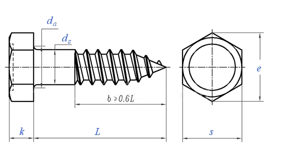 DIN571 Hex Head Lag Screw More Than 10 Years Produce Experience Factory