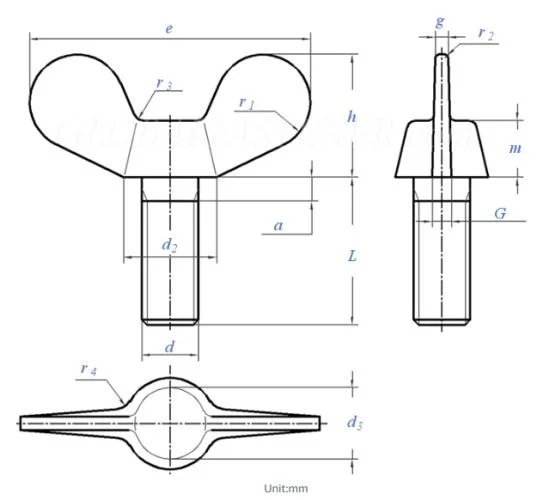 Wing Screws Fastener DIN 316 Electrogalvanized