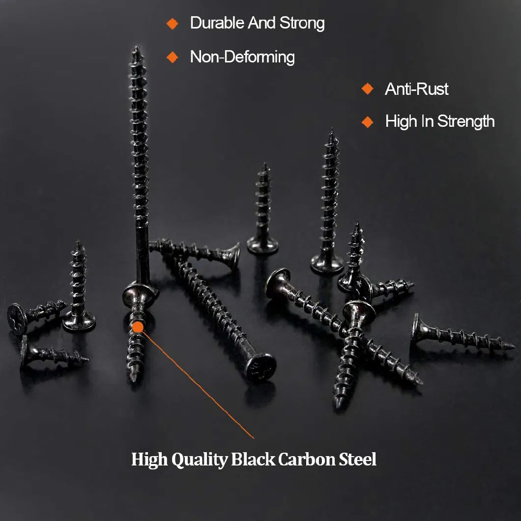 Gypsum Board Screws Carbon Steel C1022A Black/Gray Phosphate Bugle Head Phillips #6 #8 #10 Drywall Screw