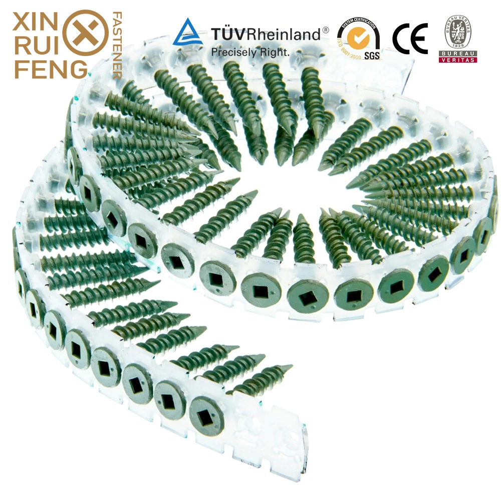 Xinruifeng Fasteners Zinc Ruspert pH. Torx Square Pozi Drive Bugle Csk Head Band Collated Hi Lo Thread Self Tapping Drilling Wood Chipboard Deck Drywall Screws