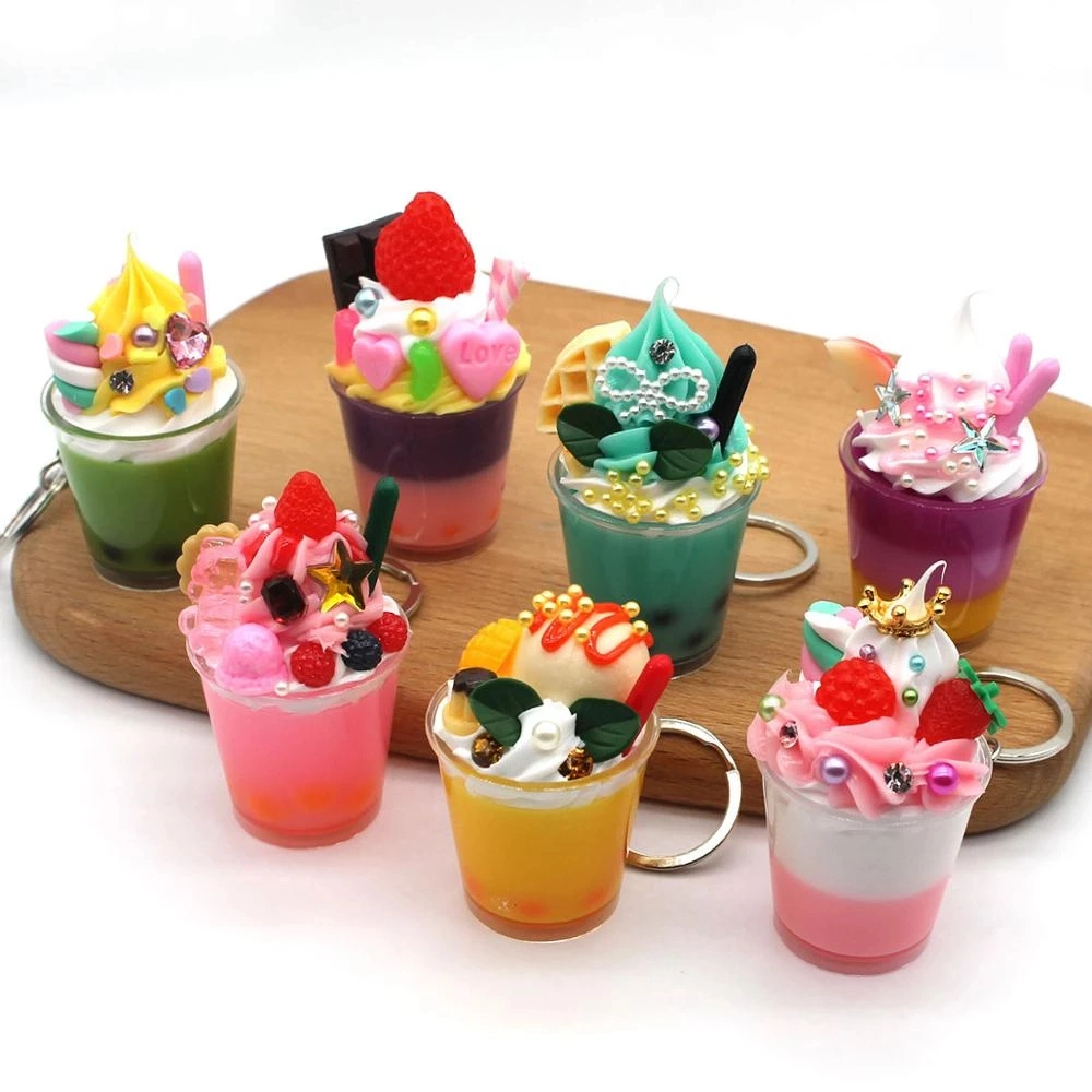 Sundae Keychains Stiletto Billiard Ball Customize House Ice Cream Hot Selling China Factory 3D Souvenir Designer Decoration Accessories Acrylic Keychain