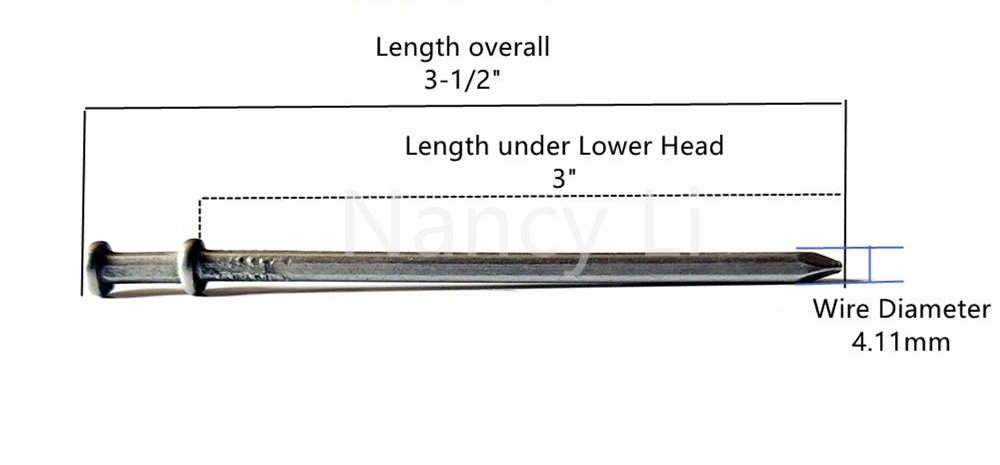 1 Lb H. D. G Double-Head Smooth Shank Duplex Nail, 2-1/4&quot;