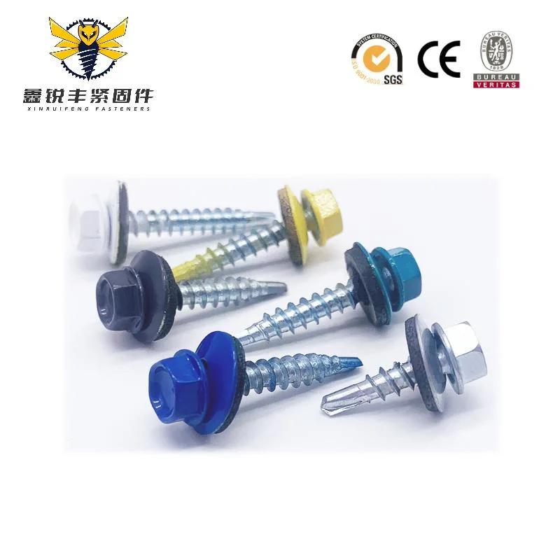 China Manufacturer 12# 55mm Double Thread Hex Flange Head SDS Self Drilling Screws