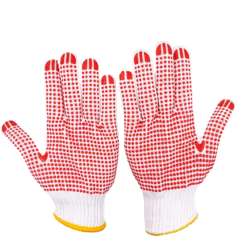 Double Side PVC Pointed Bead Gloves Cotton Dotted Gloves