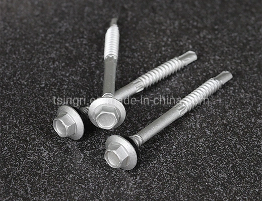 TGR/Tsingri Ruspert Hex Washer Flange Double Thread Scratshank Knurled Self Drilling Screws Roofing Screws