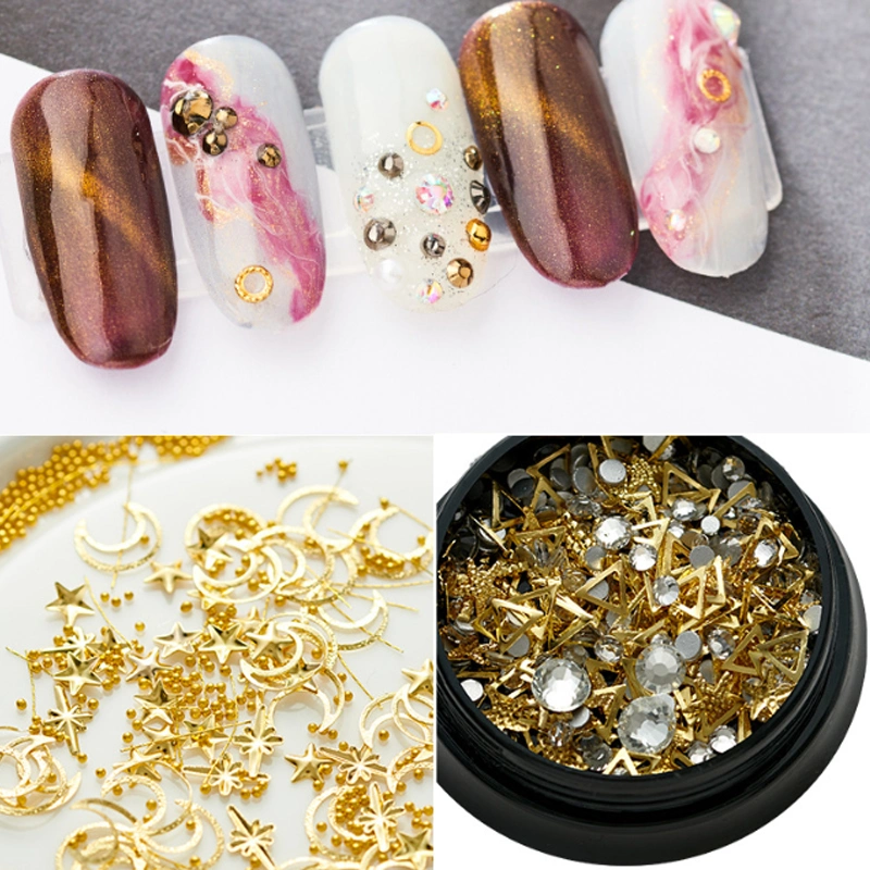 Glitter 3D Rhinestones Ab Flat Back Shiny Stones Nail Art Decorations Mixed Nail Gems