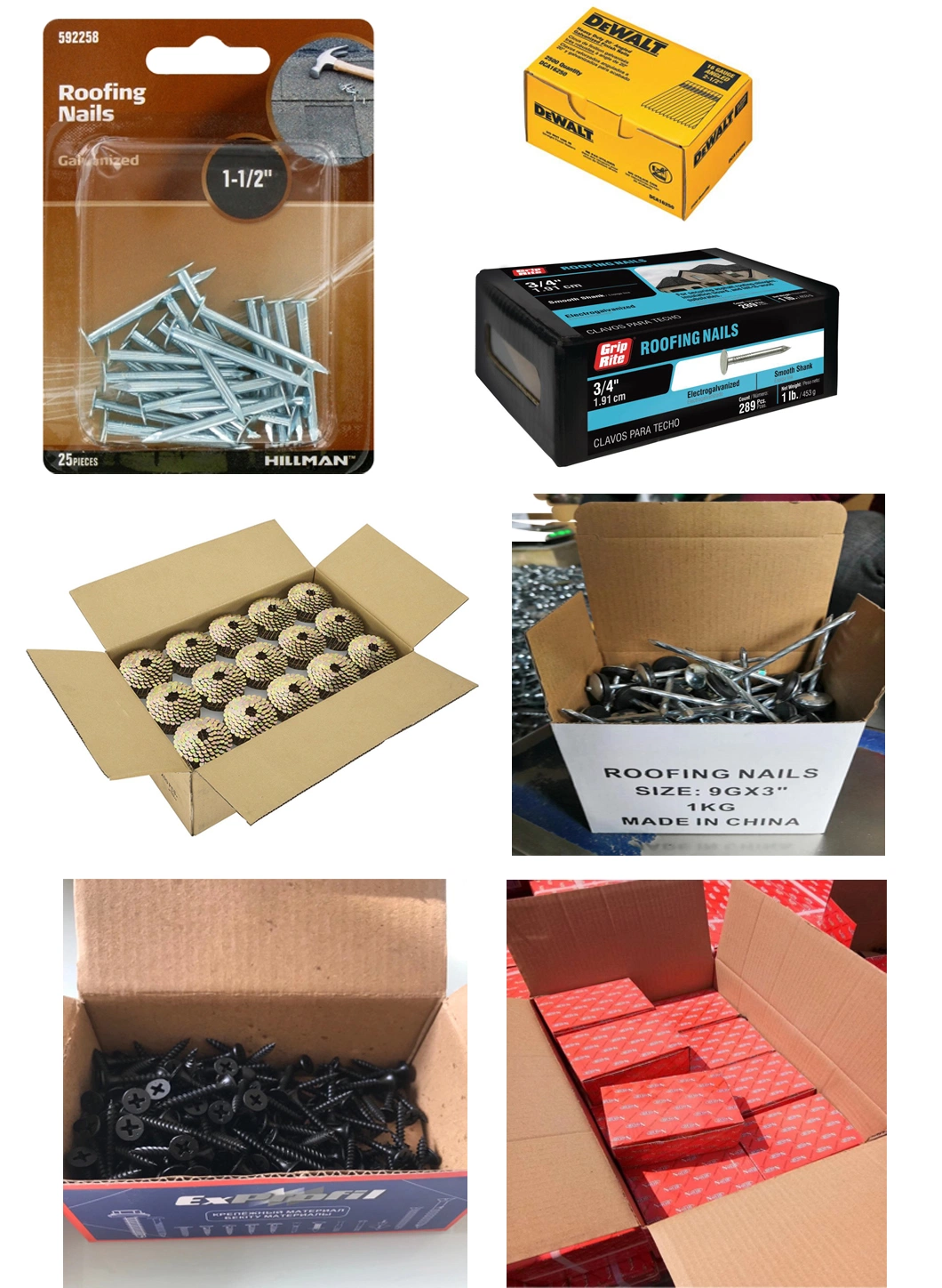 Zinc Rubber Washer Galvanized Twisted Umbrella Head Roofing Nails