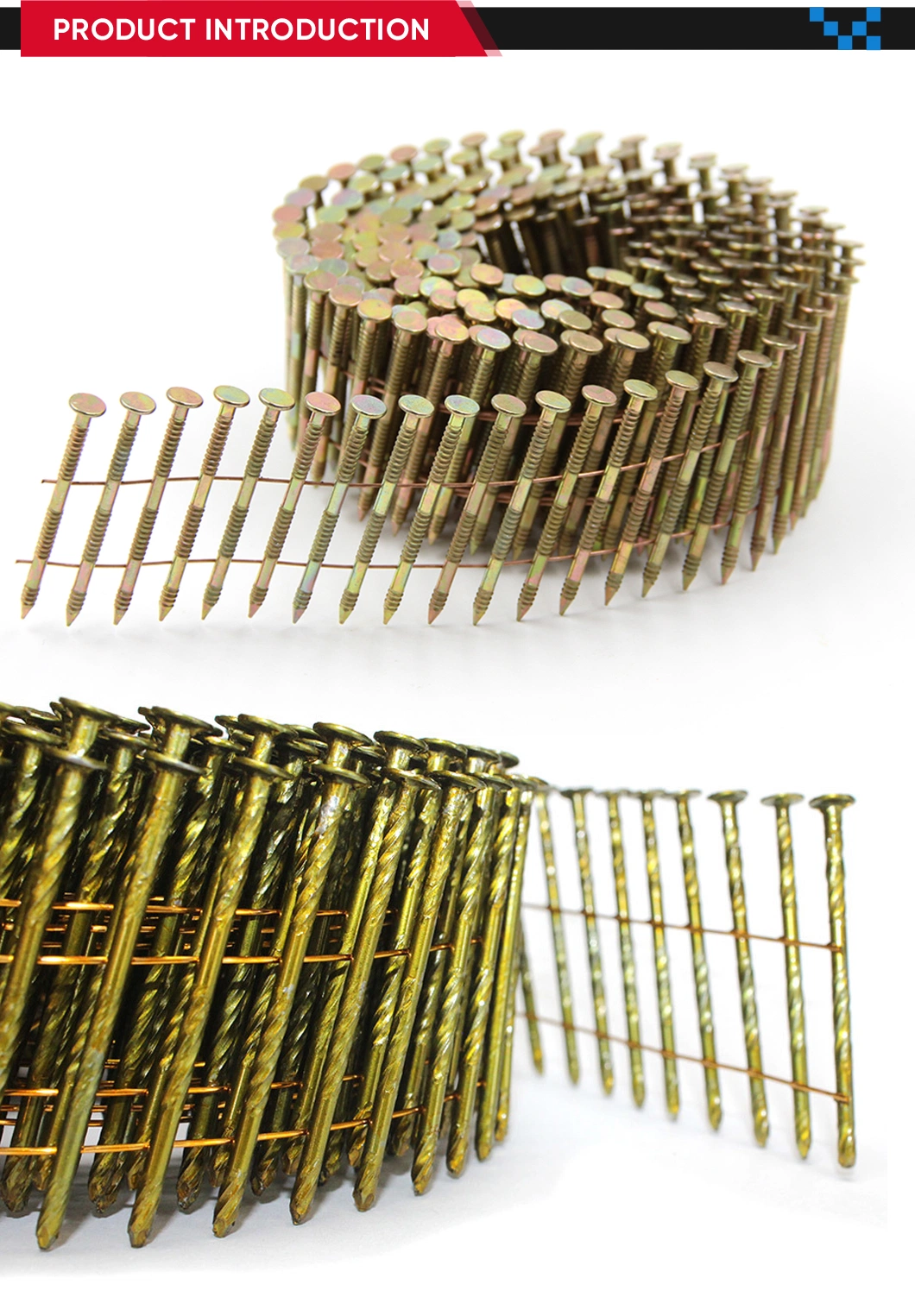 Wire Weld Coil Roofing Nails for Wooden Pallet Screw Shank Nails