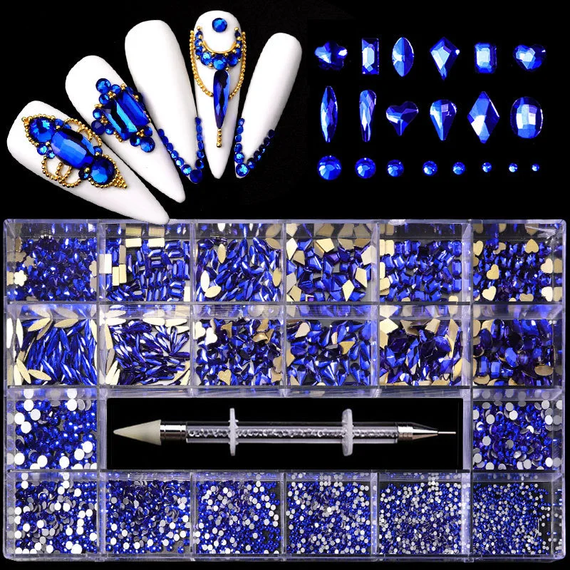 High Quality Nail Art Decoration Crystal Glitters Stone Shaped Rhinestone Nail