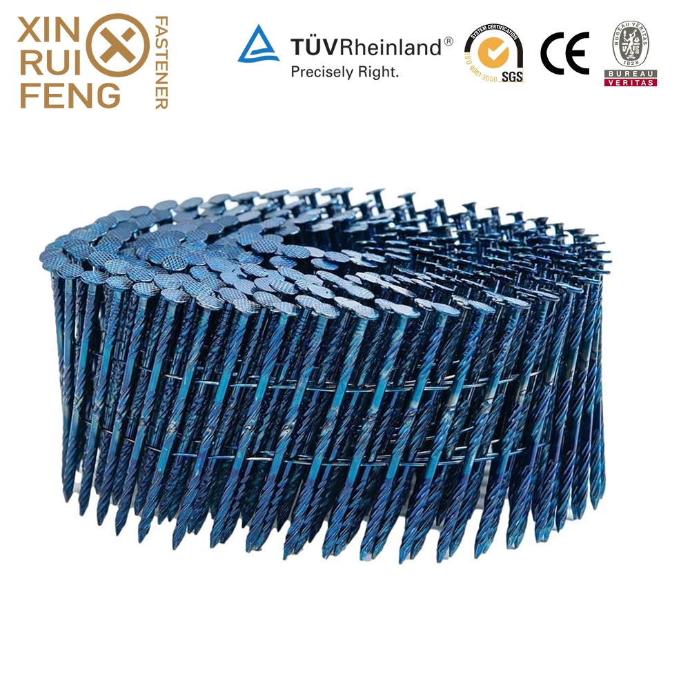 Xinruifeng Fasteners Factory Screw Ring Shank 15 Degree 1-1/4 X. 120&quot; Eg. HDG. Mg. Collation Wire Weld Roofing Coil Nails