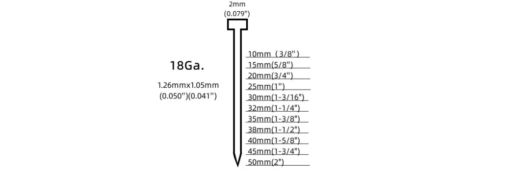 Durable Quality 18 Gauge 5/8&quot; Length Brad Nails F15