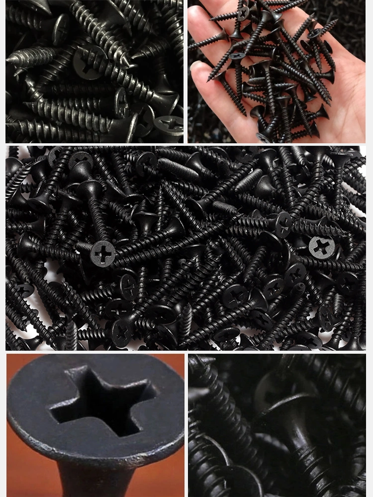 Gypsum Board Screws Carbon Steel C1022A Black/Gray Phosphate Bugle Head #6 #8 #10 Drywall Screws