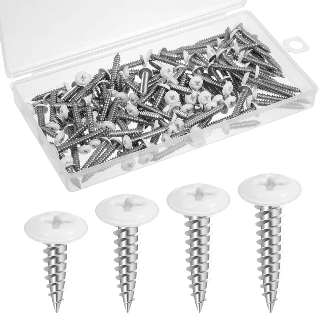 #8 Pan Head Screws Threaded Truss Head Stainless Steel Self-Tapping Screws (4 sizes)