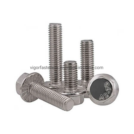 DIN6921 Stainless Steel 304 316 A2 A4 Hex Flange Bolt Serrated Hex Flange Head Cap Screw Machine Screw