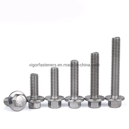 DIN6921 Stainless Steel 304 316 A2 A4 Hex Flange Bolt Serrated Hex Flange Head Cap Screw Machine Screw