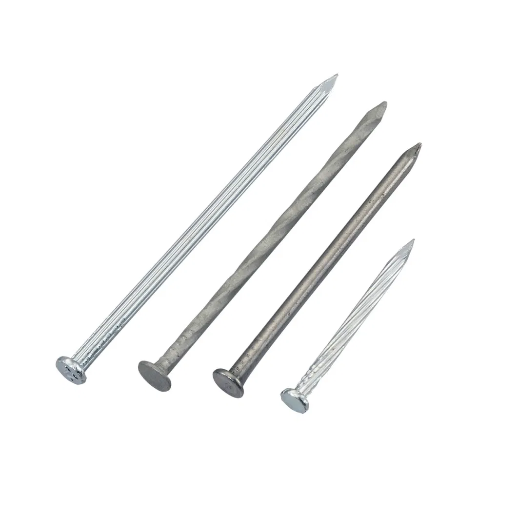 Hot Sale Top Quality High Hardness 1.5&quot;, 2&quot;, 2.5&quot;, 3&quot;, 4&quot; Iron Steel Smooth Shank Building Galvanized Masonry Cement Concrete Nails for Concrete Construction