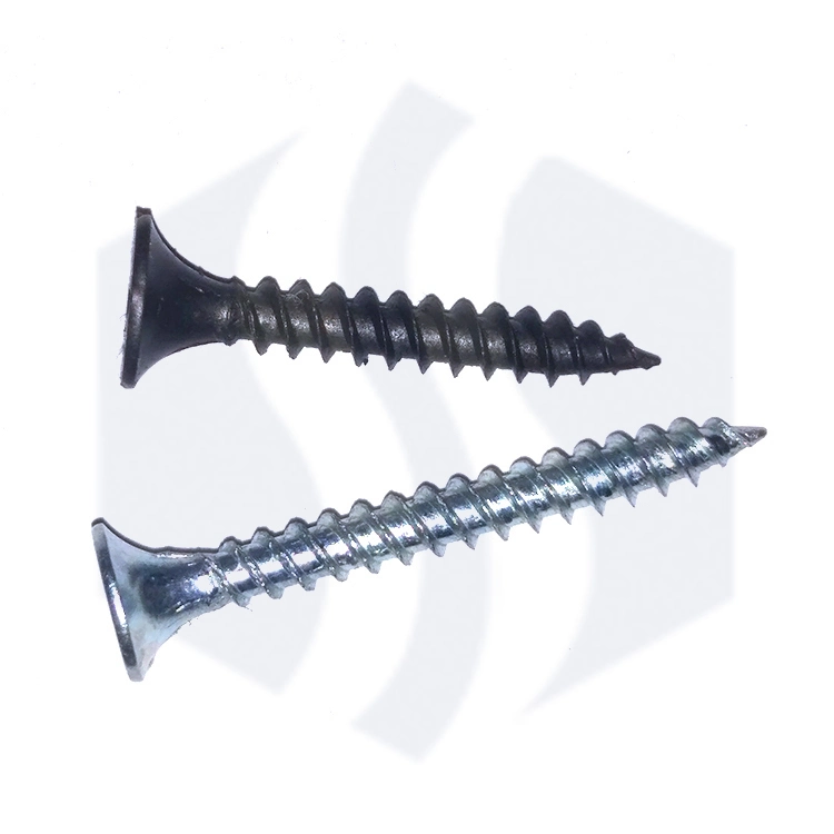 Factory Supplier Flat Bugle Head Drywall Screws Fine Coarse Thread Self Drilling Wood Screw Black Phosphate DIN 18182