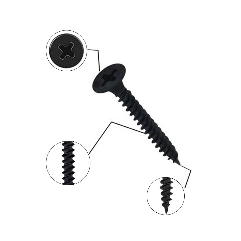 Gypsum Board Screws Carbon Steel C1022A Black/Gray Phosphate Bugle Head Phillips #6 #8 #10 Drywall Screw