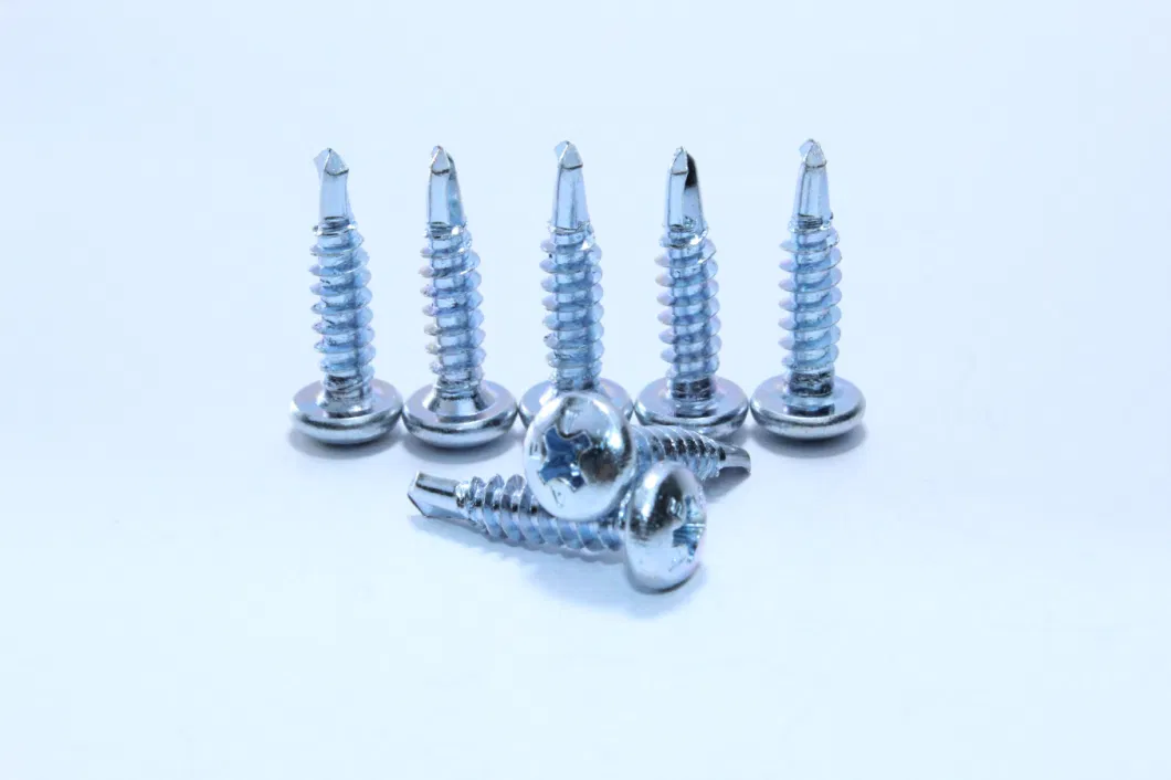 #8-18X1-1/4&quot; for Light Duty Zinc Plate Phillips Wafer Head Self Drilling Screws