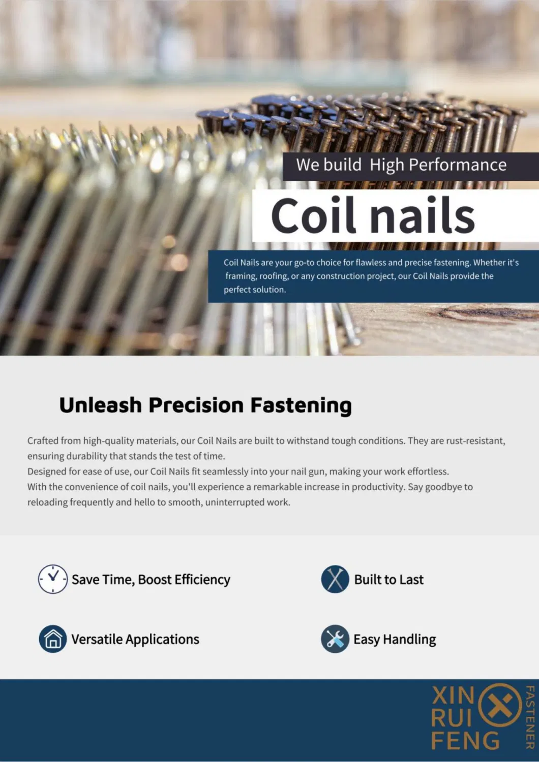 Coil Nails Roofing Nails 15 Degree Hot Dipped Smooth Shank