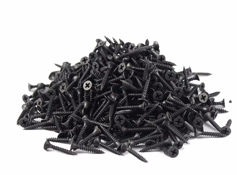 Factory Supplier Flat Bugle Head Drywall Screws Fine Coarse Thread Self Drilling Wood Screw Black Phosphate DIN 18182