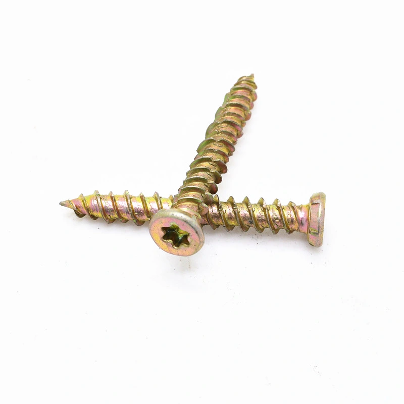 High Quality Pozi Drive Chipboard Screw Flat Csk Head Yellow Zinc Plated