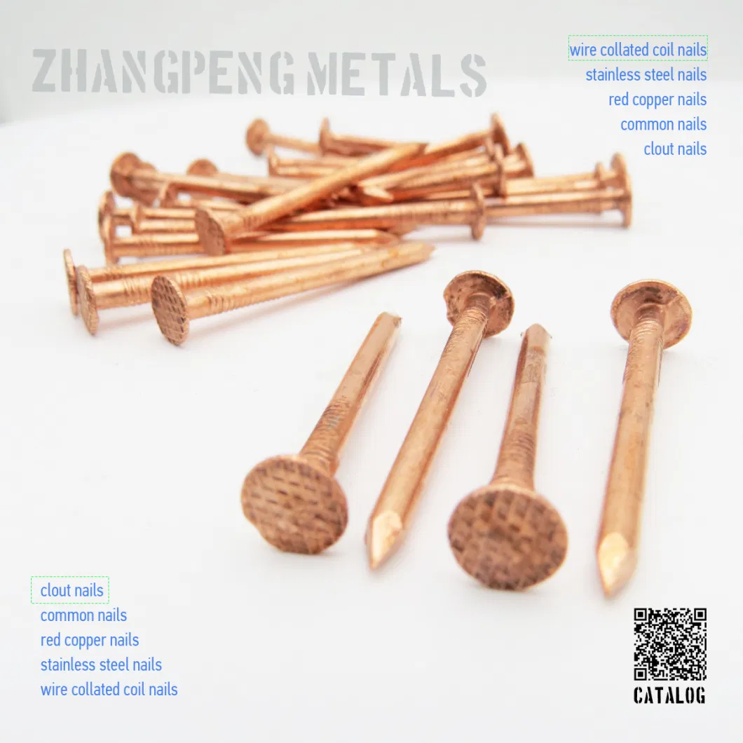 Red Copper Nails with 40mm Shank Length Diam 2.8mm