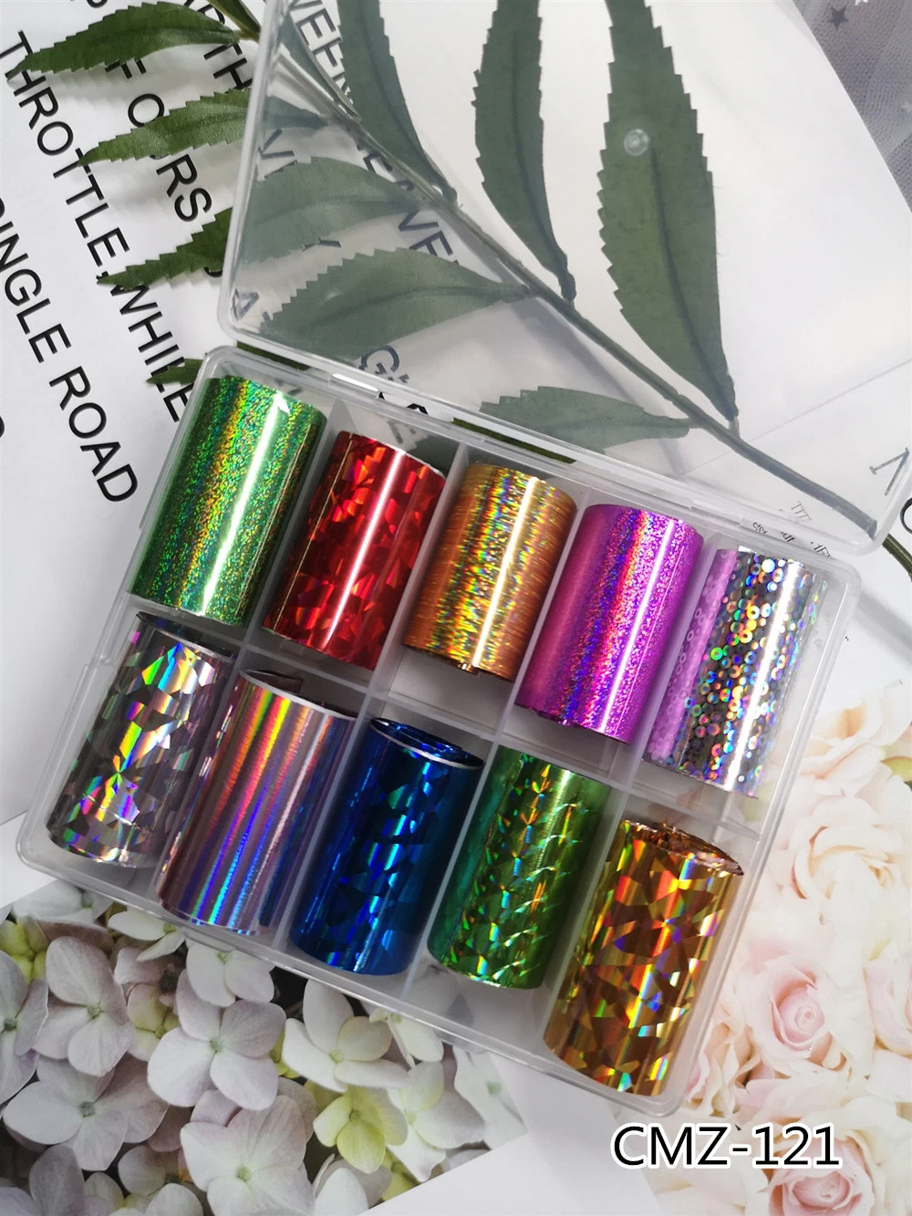 Shiny Nail Stickers 4X100cm Transfer Foil for DIY