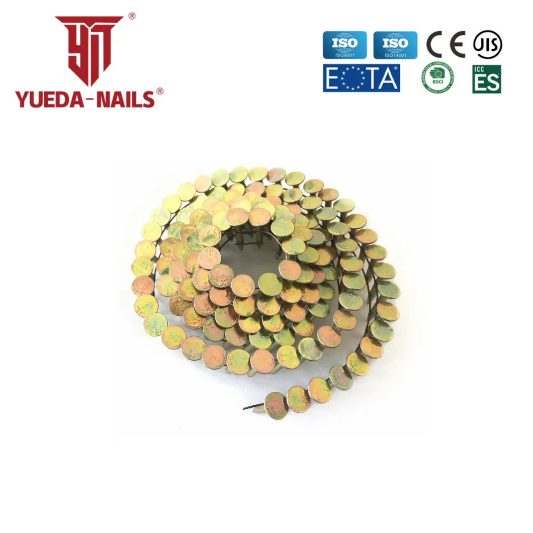 Shanghai Yueda 16 Degree Wire Coil Roofing Nails for Nailer