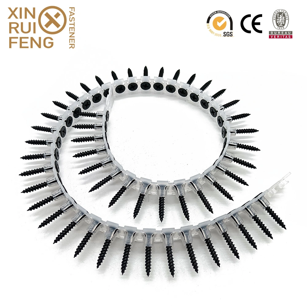 Xinruifeng Fasteners Zinc Ruspert pH. Torx Square Pozi Drive Bugle Csk Head Band Collated Hi Lo Thread Self Tapping Drilling Wood Chipboard Deck Drywall Screws